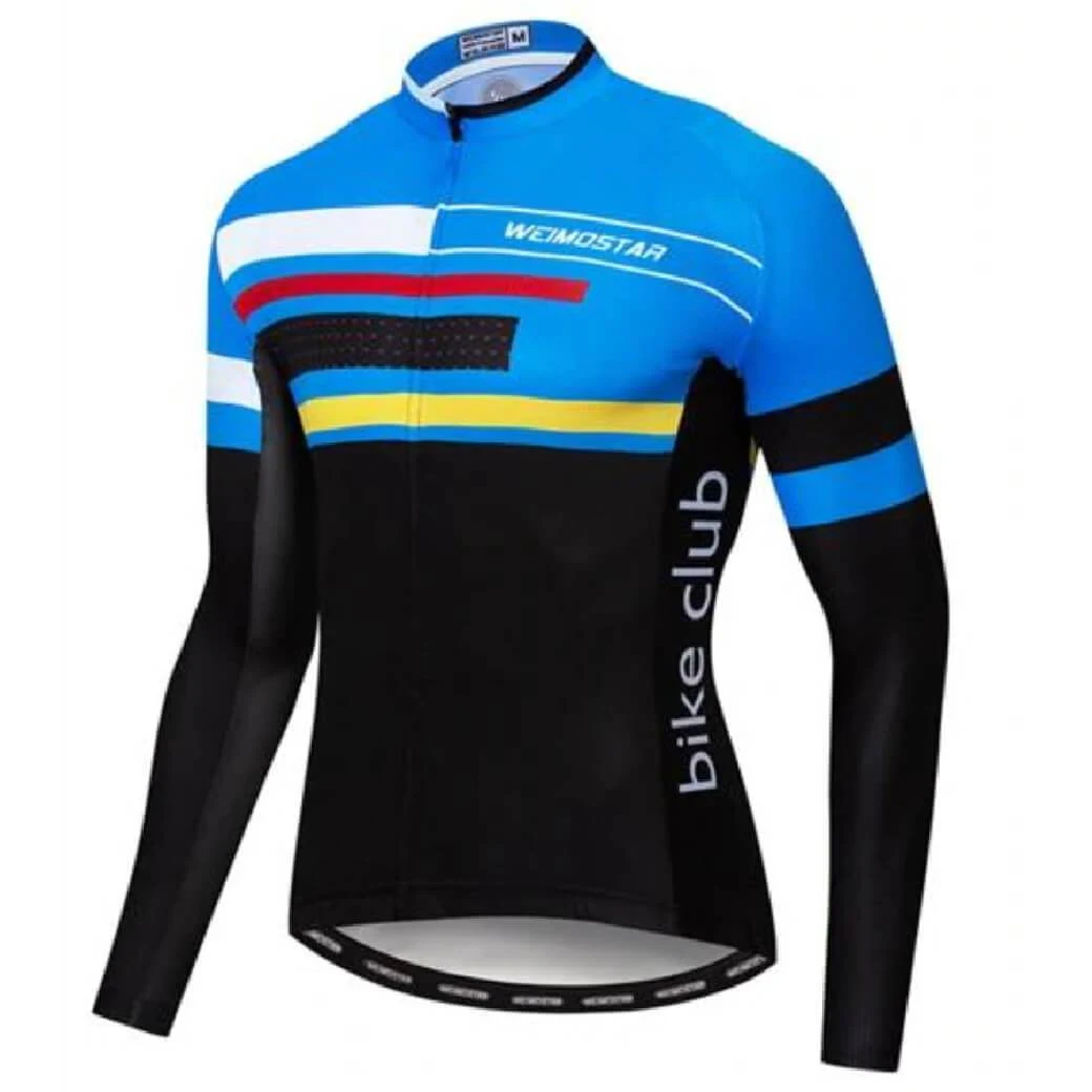 Lange mouwen fiets pak met bretels voor racefiets en mountainbike, ademend en comfortabel, perfecte pasvorm voor lange fietstochten. — foto 1