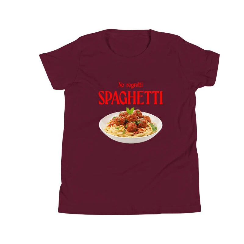 European and American Regretless Spaghetti T-shirt — Comfortable, stylish, and perfect for pasta lovers — Enjoy your fav — photo 4