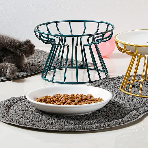 Cat Lift Bowl With Metal Stand Pet Ceramic Food Snacks Feeding Elevated Feeder Kitten Puppy Dish Dog Supplies Accessorie — photo 3