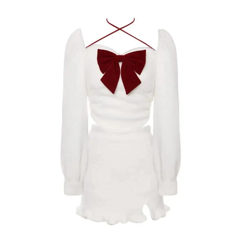 Title 7, Conjunto saia e top branco com laço feminino Lo...