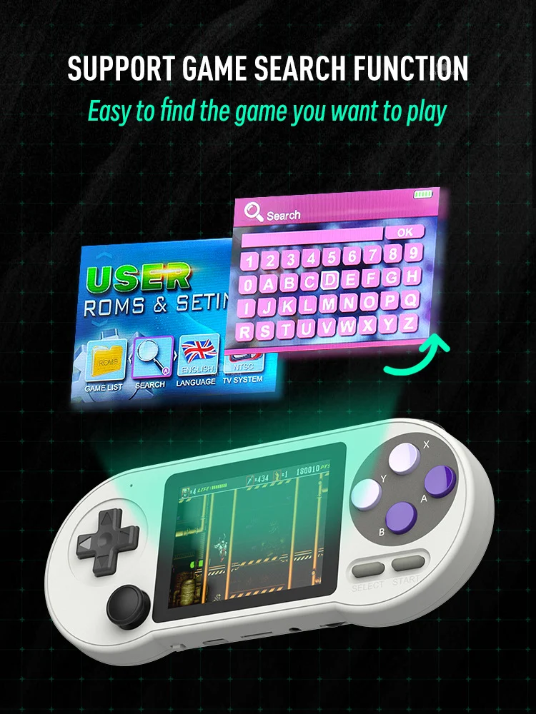 Title 7, SF2000 Handheld Game Console Retro GBA Arcade M...