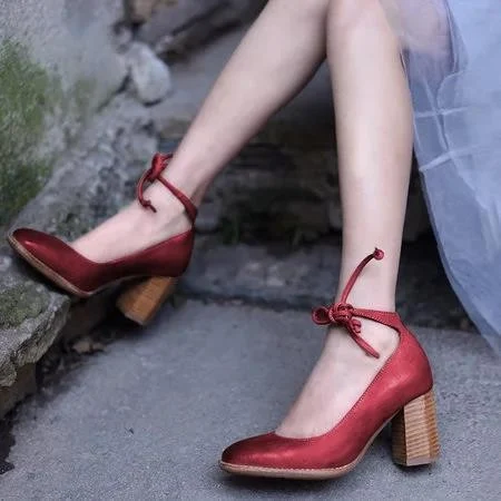 Front Lace-up Height Chunky Heel Shoes offer comfort and style, perfect for a modern look. Elevate your outfit with thes — photo 5