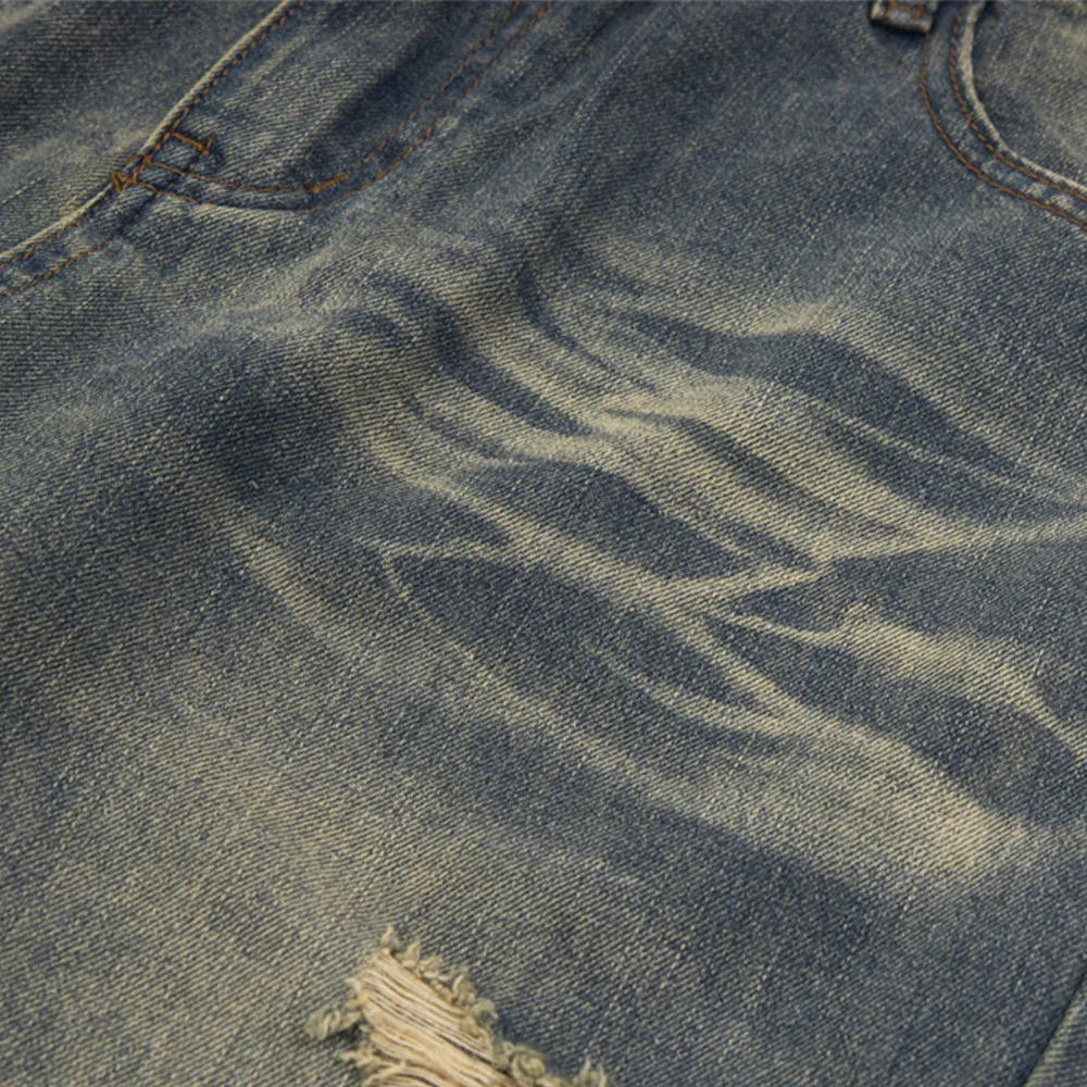 Pantalones anchos rectos punk con volantes High Street Tide, efecto ondulado agua, holgados, para un estilo moderno y audaz. — foto 20