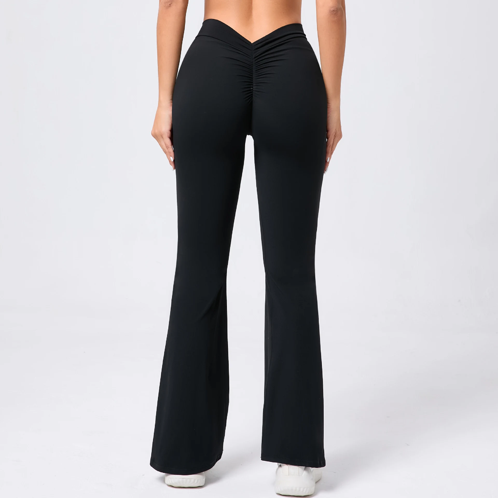 Ladies' Hip Lifting Yoga V Waist Bell-bottom Pants offer a flattering fit and enhance your curves while providing comfor — photo 11