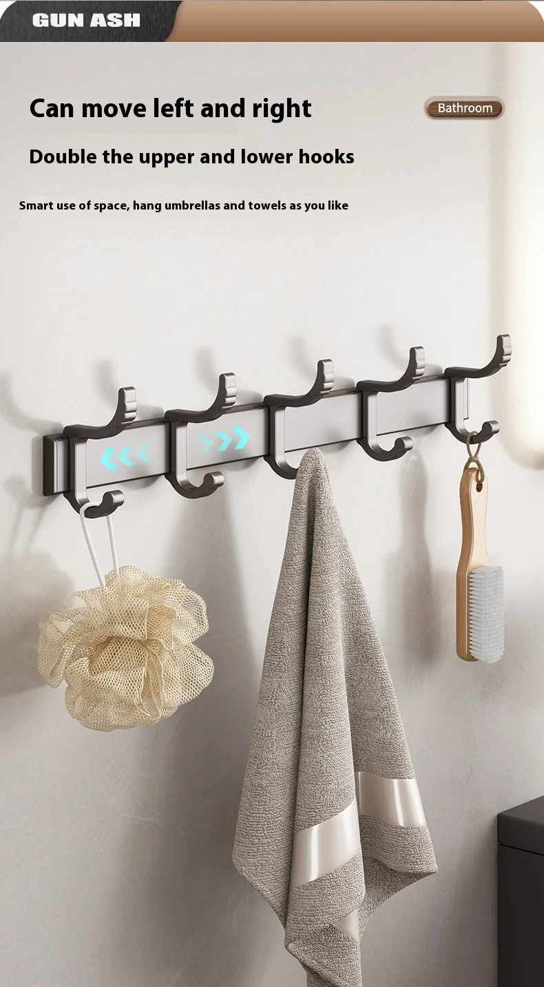 Title 14, Gun Gray Towel Rack Bathroom Punch-free – Durab...