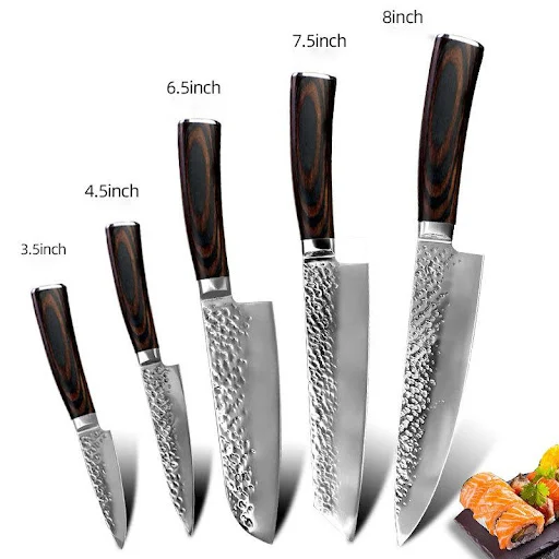 Title 8, Stainless steel kitchen knife set with 6 pieces...