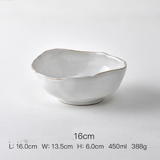 Title 6, Household Ceramic Irregular Rice Bowl and Veget...