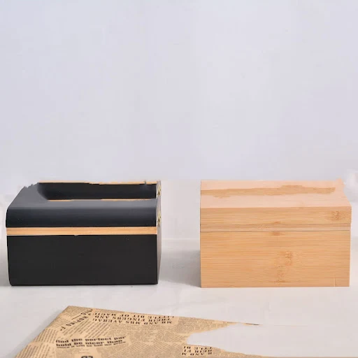 Title 5, Bamboo Storage Box Removable Flip Wooden Lid. O...