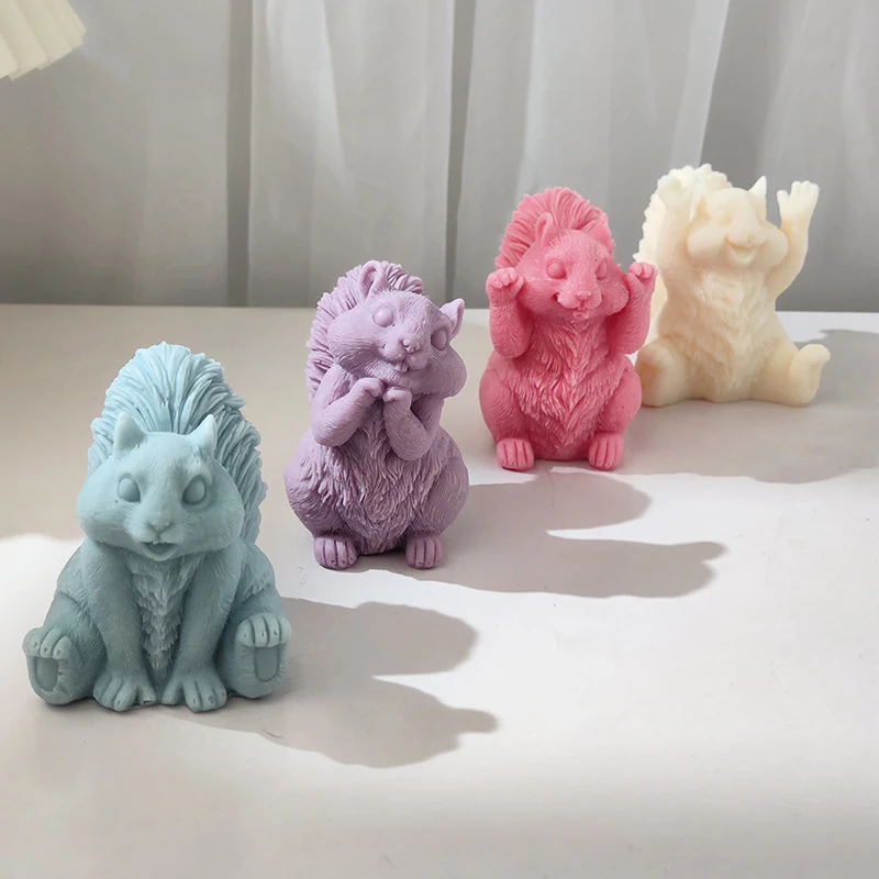 Title 3, Big Tailed Squirrel Silicone Mold for Candles a...