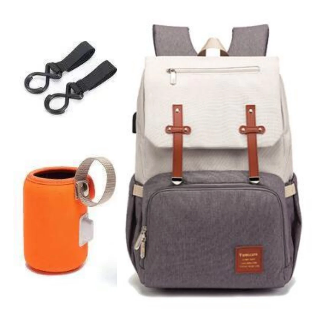 Mochila para bebês, mamãe e papai, modelo carrinho. Amplo espaço, compartimentos organizados e design moderno para passeios. — foto 16