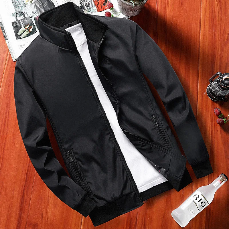 Jaqueta masculina de meia-idade Jaqueta fina Leve e respirável Perfeita para o dia a dia e climas amenos Conforto e elegância garantidos. — foto 4