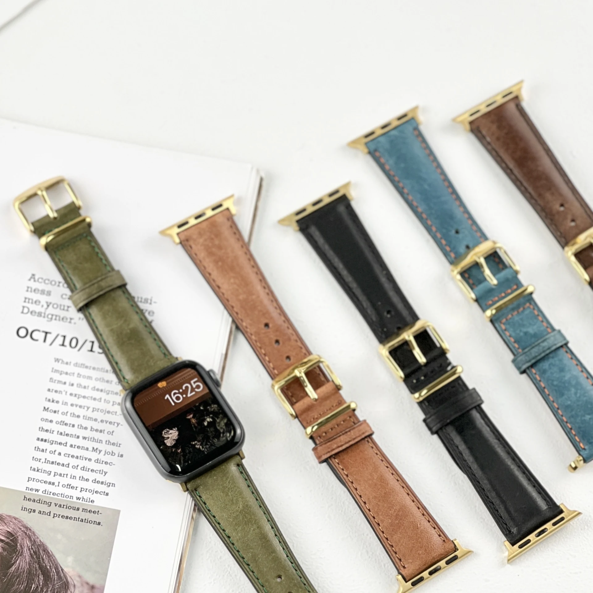 Title 2, New Gold Buckle Horseskin Strap for Men and Wom...