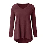 Camiseta tipo jersey holgada de manga larga con cuello en V — foto 4