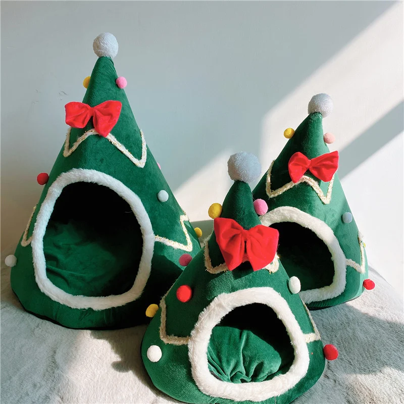 Title 12, YOKEE Christmas Cozy Nesk Bed Cat House Pet for...
