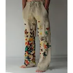 Men's brown solid color trousers with hem print, offering ordinary casual comfort and a modern style for everyday wear, — photo 3