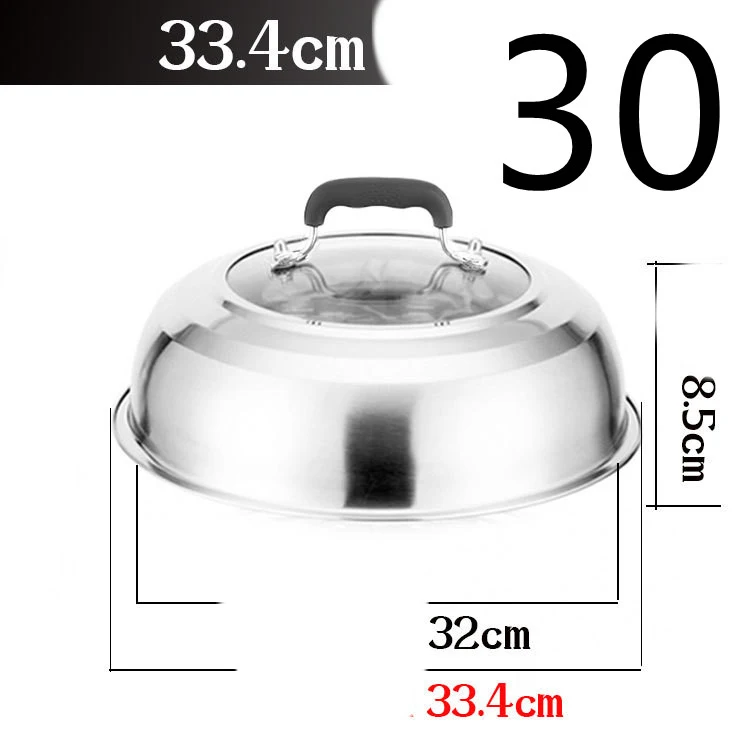 Title 32, Wok rotondo rialzato in acciaio inox con coperc...