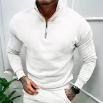 Blusa masculina de inverno com forro de lã, manga longa e cor sólida. Perfeita para o outono e inverno, confortável e quente. — foto 11