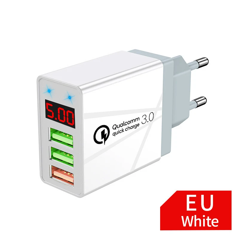 Title 4, USB-telefoonoplader met digitale display. Effic...