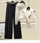 Sweater Thickened Slimming High Waist Hemp Pattern Wide Leg Pants — photo 11