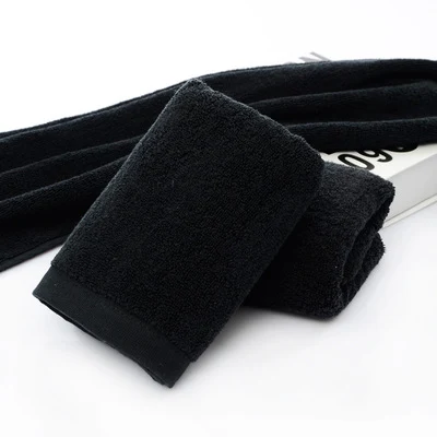 Black Cotton Towel Set, 21 Pieces, Soft & Absorbent, Durable for Everyday Use in Bathroom or Spa. Luxurious & Comfortabl — photo 1