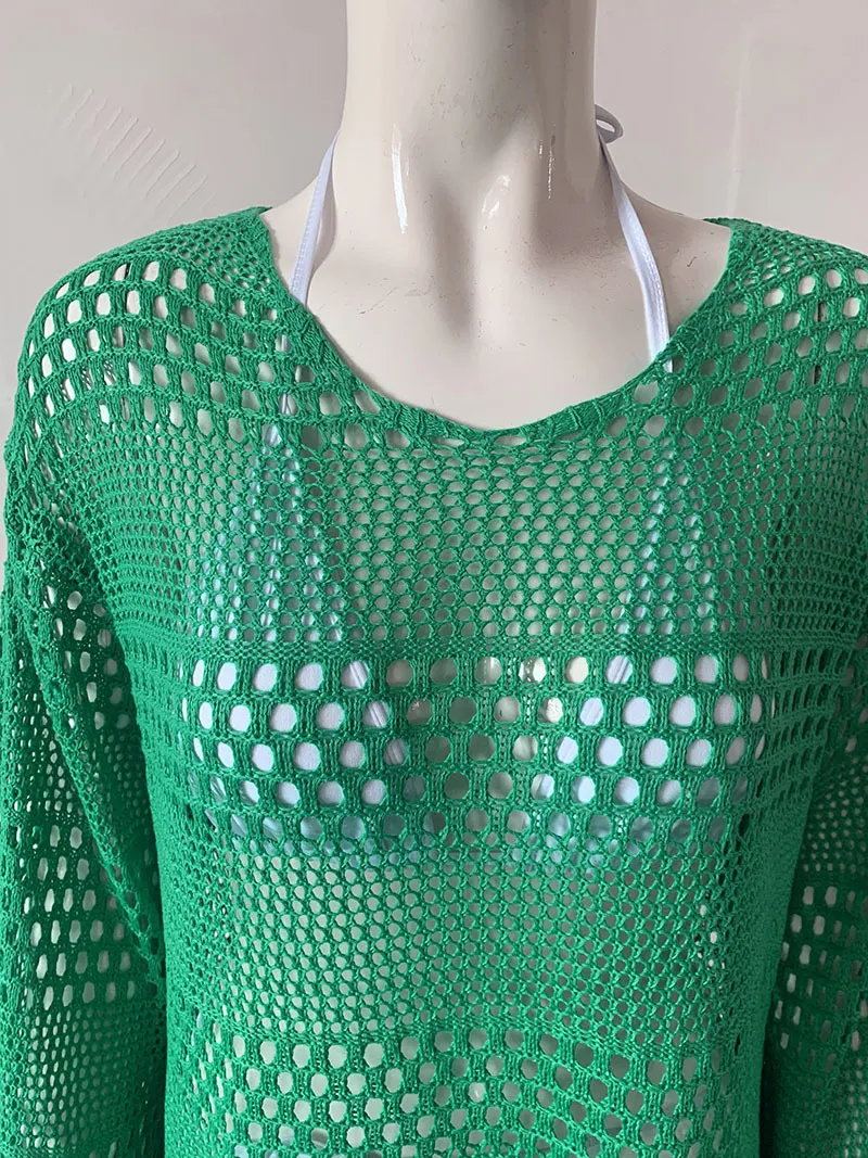Title 3, Womens Beach Sun Protection Knitted Cutout Blo...