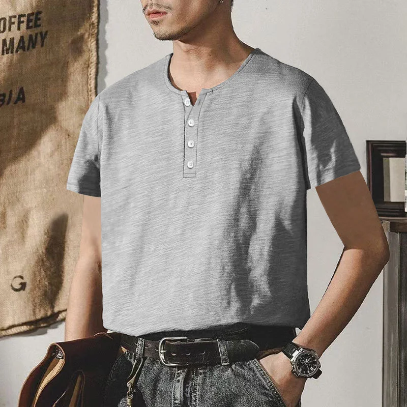 Title 34, Camicia da uomo americana taglie forti tinta un...