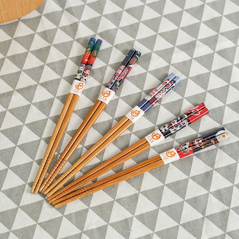 Title 3, Cartoon Cute Bamboo Chopsticks Five Pairs Set G...