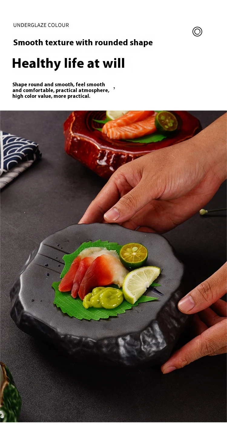 Title 5, Creative stone pattern ceramic plate, perfect f...