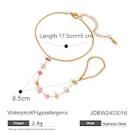 Anel de corrente com pedra quebrada em aço inoxidável dourado 18K. Adicione elegância ao seu visual, durável e estiloso. — foto 6