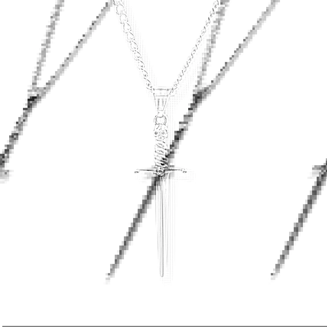 Colar com pingente de espada cruzada punk de liga, perfeito para um visual estiloso e ousado. Um acessório ideal para presentes. — foto 1