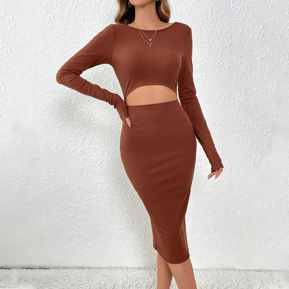Women's Fashion Hollowed-out Slimming Sheath Dress — photo 4