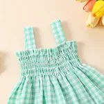 Baby Mädchen niedlicher karierter Sling-Rock-Shorts Zweiteiler. Perfekt für warme Tage, leicht und bequem, mit Spitze. — foto 22