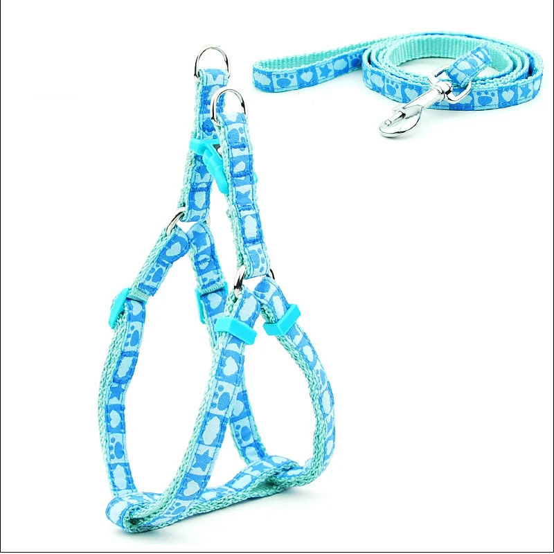 Summer Pet Dog Bone Printing Harness and Leash Set, perfect for walks and outdoor adventures, breathable and comfortable — photo 3