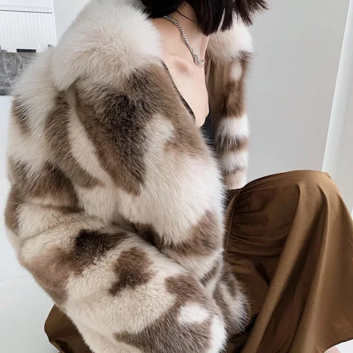 Title 1, Womens Warm Coat with Fox Like Wool Toka Fur, ...