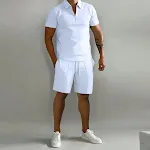 Erkek Moda Kişilik Şort Spor Takım Spor ve Günlük Kullanım için İdeal Rahat ve Şık Tasarım Nefes Alabilir Kumaş Yaz İçin Mükemmel — Fotoğraf 1