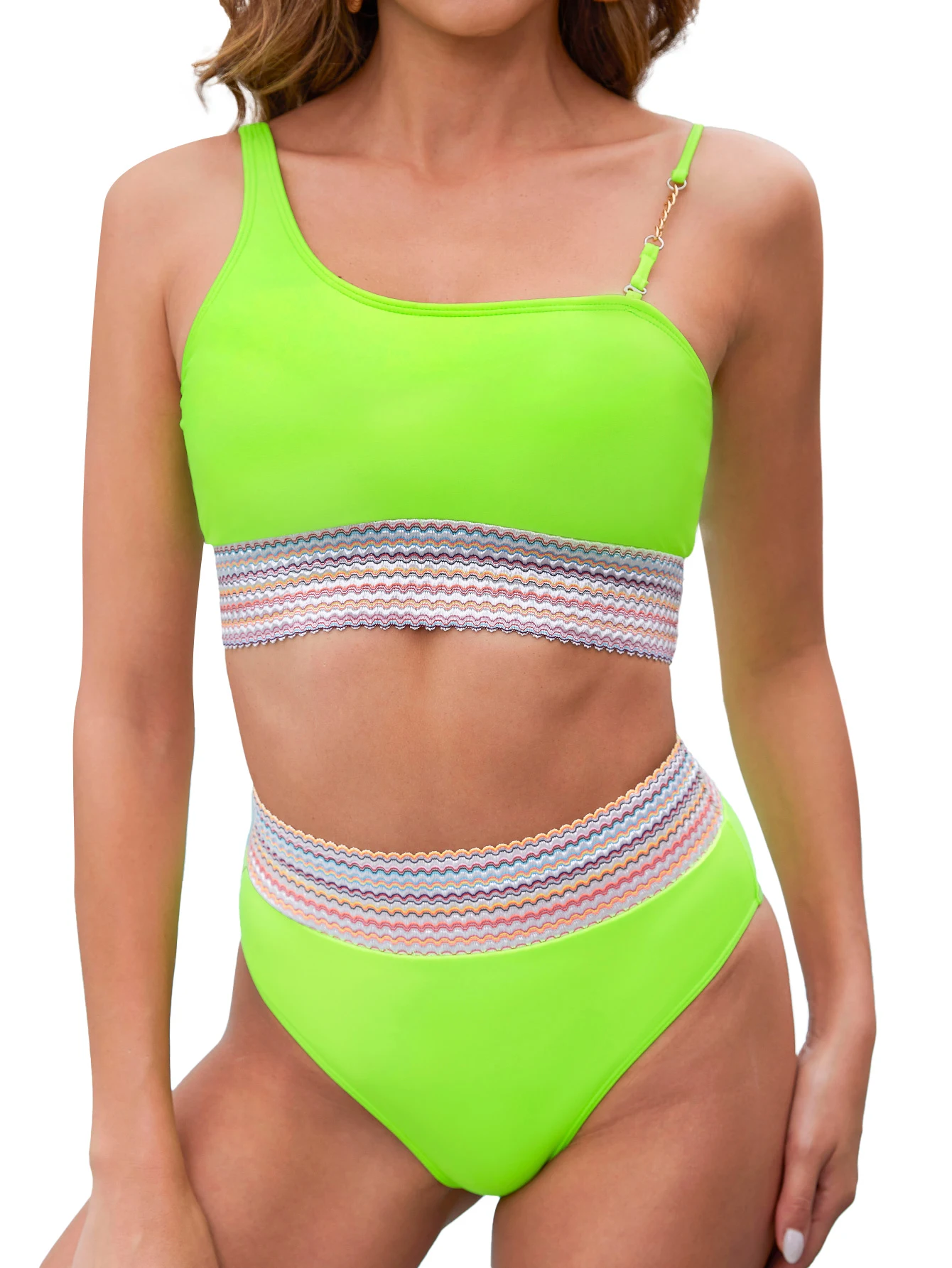 Title 35, Conjunto de biquíni feminino simples de cor sólida