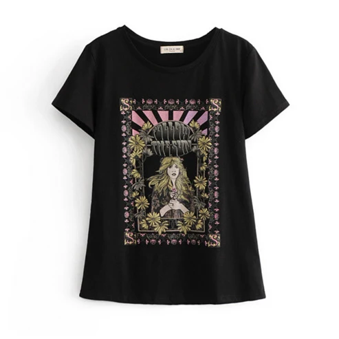 Title 3, European and American printed short sleeve T-sh...