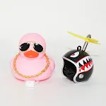 Bamboo Dragonfly Helmet with Flashing Light, Wind-Breaking Duck Tyrant Duck, a fun and decorative bicycle light for safe — photo 1