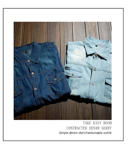 Title 5, Spring and Autumn Long Sleeve Denim Shirt Jacke...