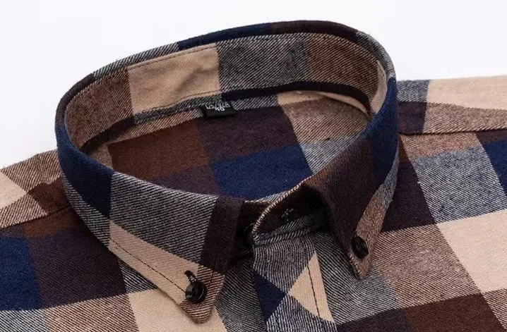 Men's cotton brushed plaid shirt, offering ultimate comfort and style. A versatile wardrobe staple perfect for everyday — photo 6