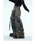 Retro Geconstrueerde Jeans Heren met Afneembare Stiksels — foto 5