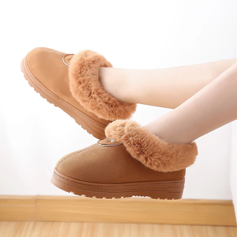 Title 2, Bag-heeled cotton slippers, thick-soled, warm a...