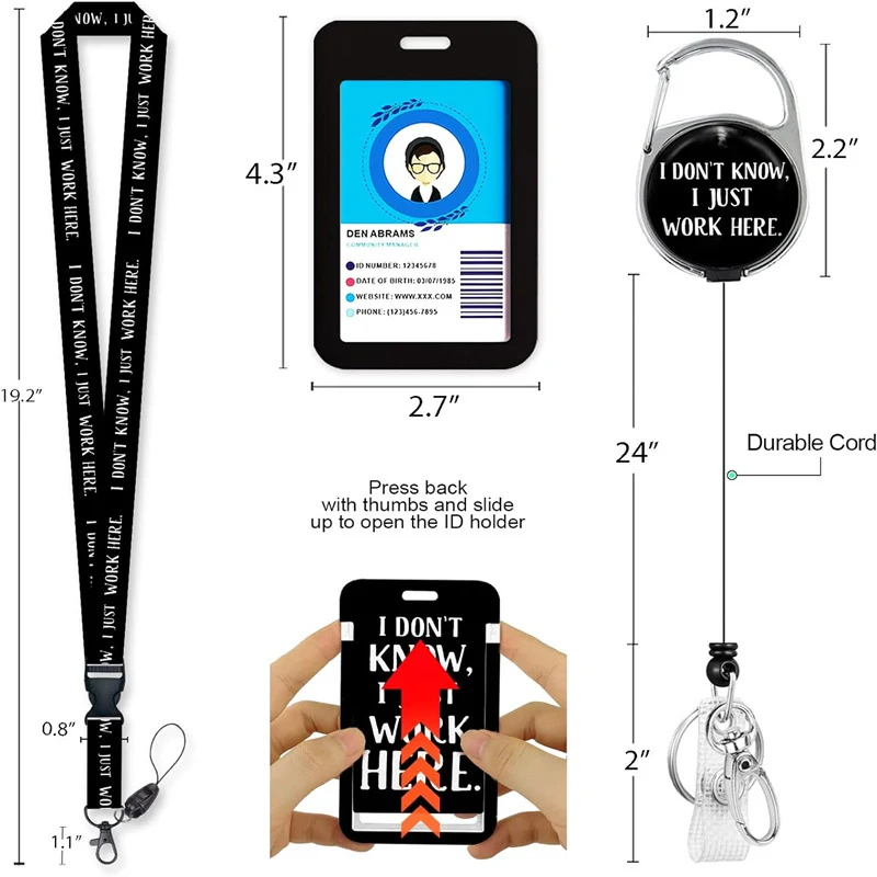 Title 6, Heavy Duty ID Card Lanyard Badge Reel with Clim...