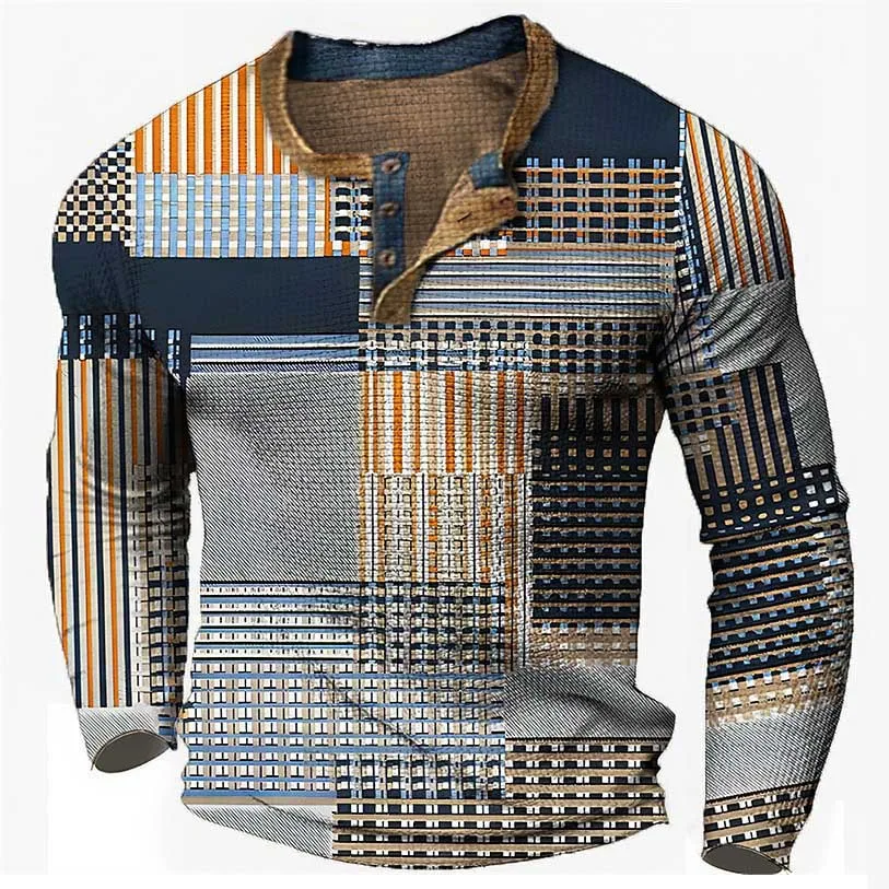 Blusa de manga longa com três botões estampada estilo europeu e americano, confortável e estilosa, ideal para diversas ocasiões e looks casuais. — foto 34
