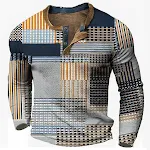 Blusa de manga longa com três botões estampada estilo europeu e americano, confortável e estilosa, ideal para diversas ocasiões e looks casuais. — foto 34