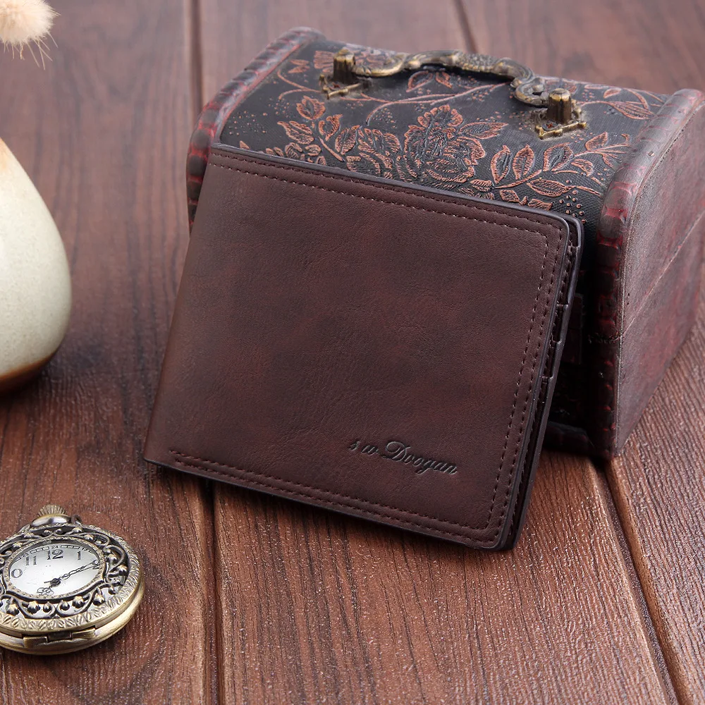 Men's Wallet, Simple Fashion, Short and Thin, Retro Soft Leather. A stylish, compact wallet perfect for everyday use. Ea — photo 2