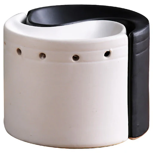 Title 2, Zwart-wit keramische aromatherapie brander. Ver...
