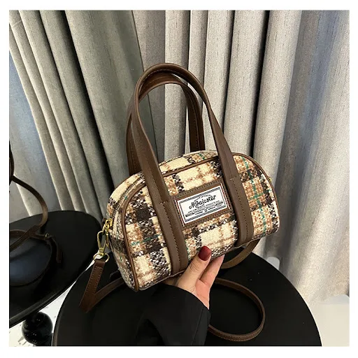 Title 7, Bolsa mensageiro de ombro feminina casual em pi...