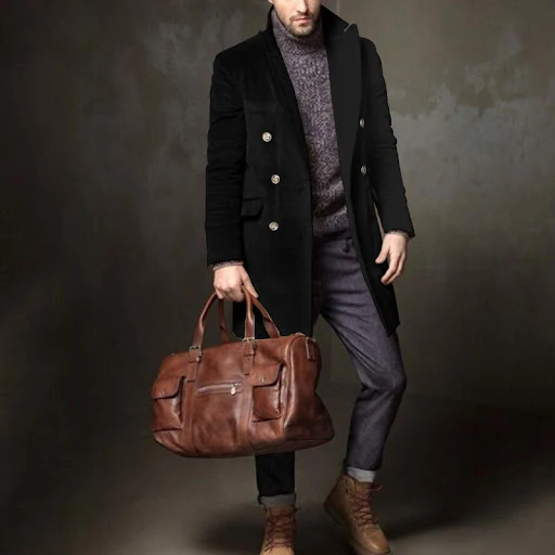 Title 6, Mid-length double-breasted youth coat, a mens ...