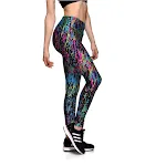 Ladies leggings with graffiti digital print, high waist, 9-point sweatpants, offering comfort, style, and performance fo — photo 2